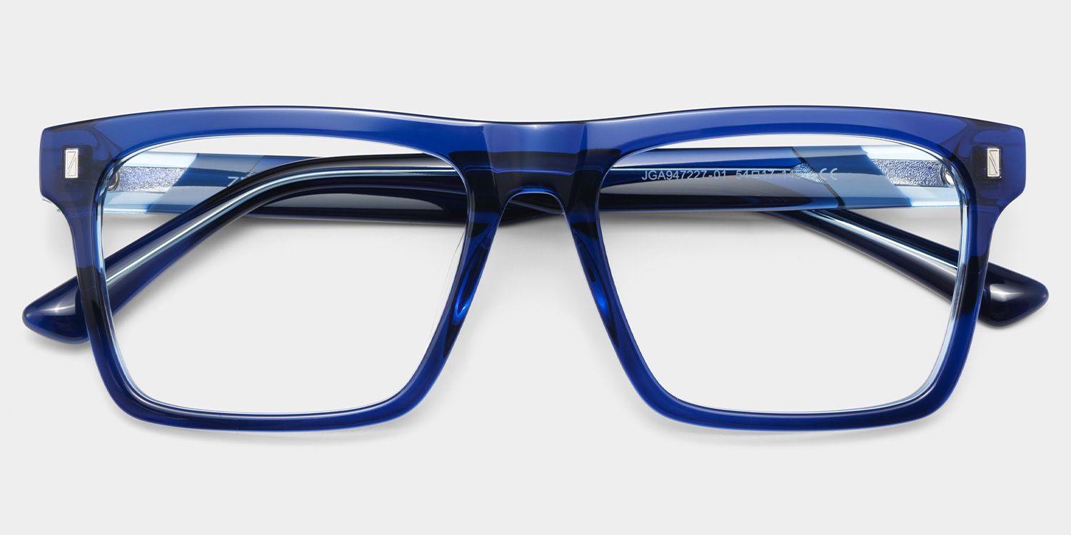 Frame Color:blue Rectangle Blue Eyeglasses- Henry Acetate Frame Glasses