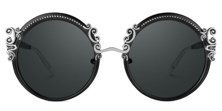 Nelida Round Black Glasses
