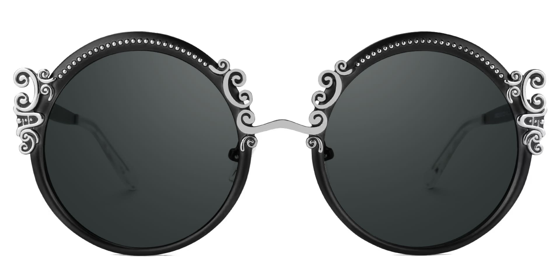 Nelida Designer Sunglasses in Round Black Frame0