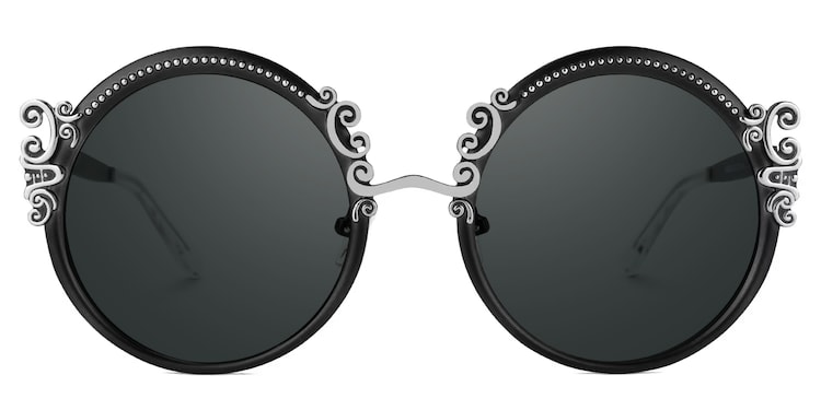 Nelida Round Black Glasses