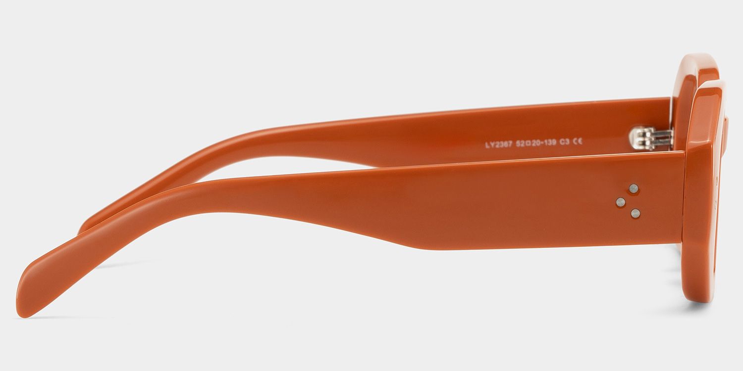 Soleil Rectangle Orange Prescription Sunglasses | ZEELOOL3