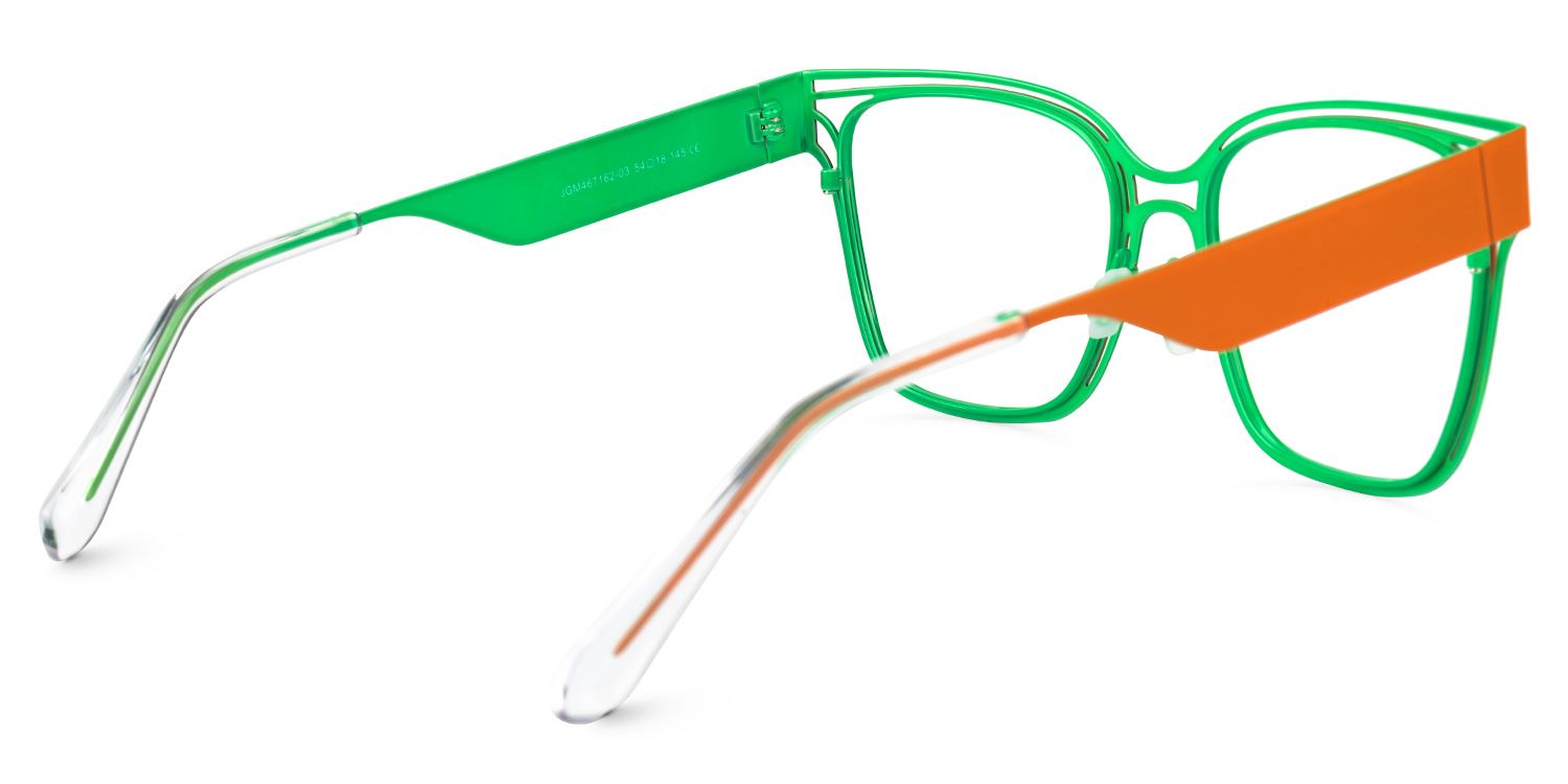 Square Dacarine Green Glasses deals -Zeelool Glasses3