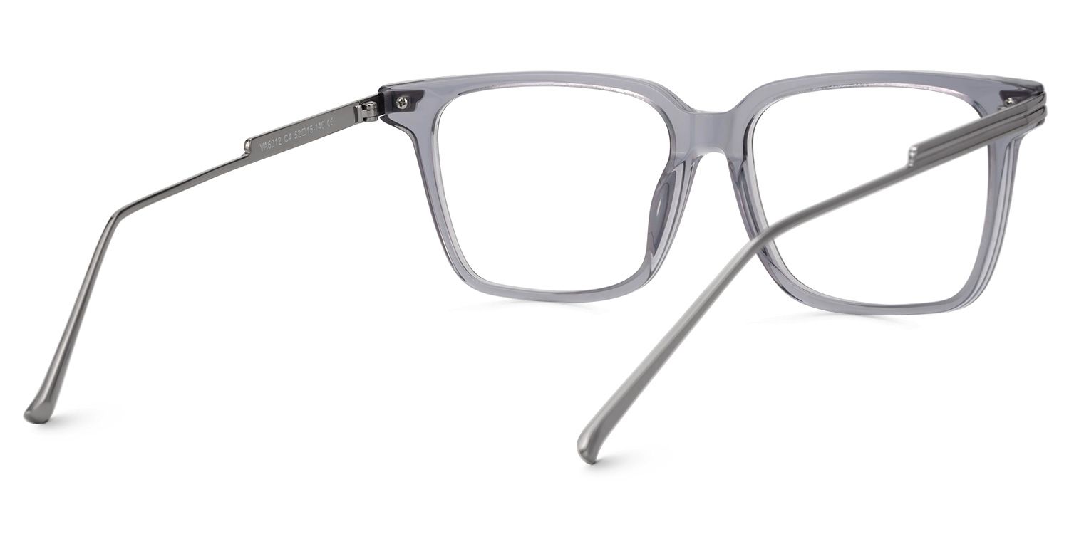 Viixen Rectangle Gray Frame Glasses | Zeelool3