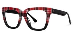 Boston Square Red-Plaid Glasses1