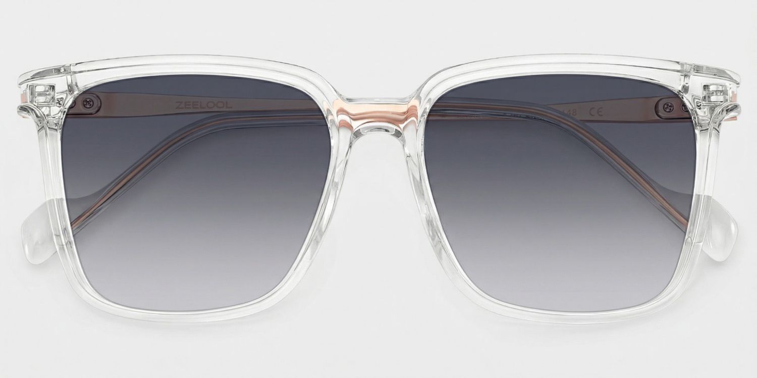 Zeyna Square Clear Sunglasses for Women & Men | ZEELOOL
