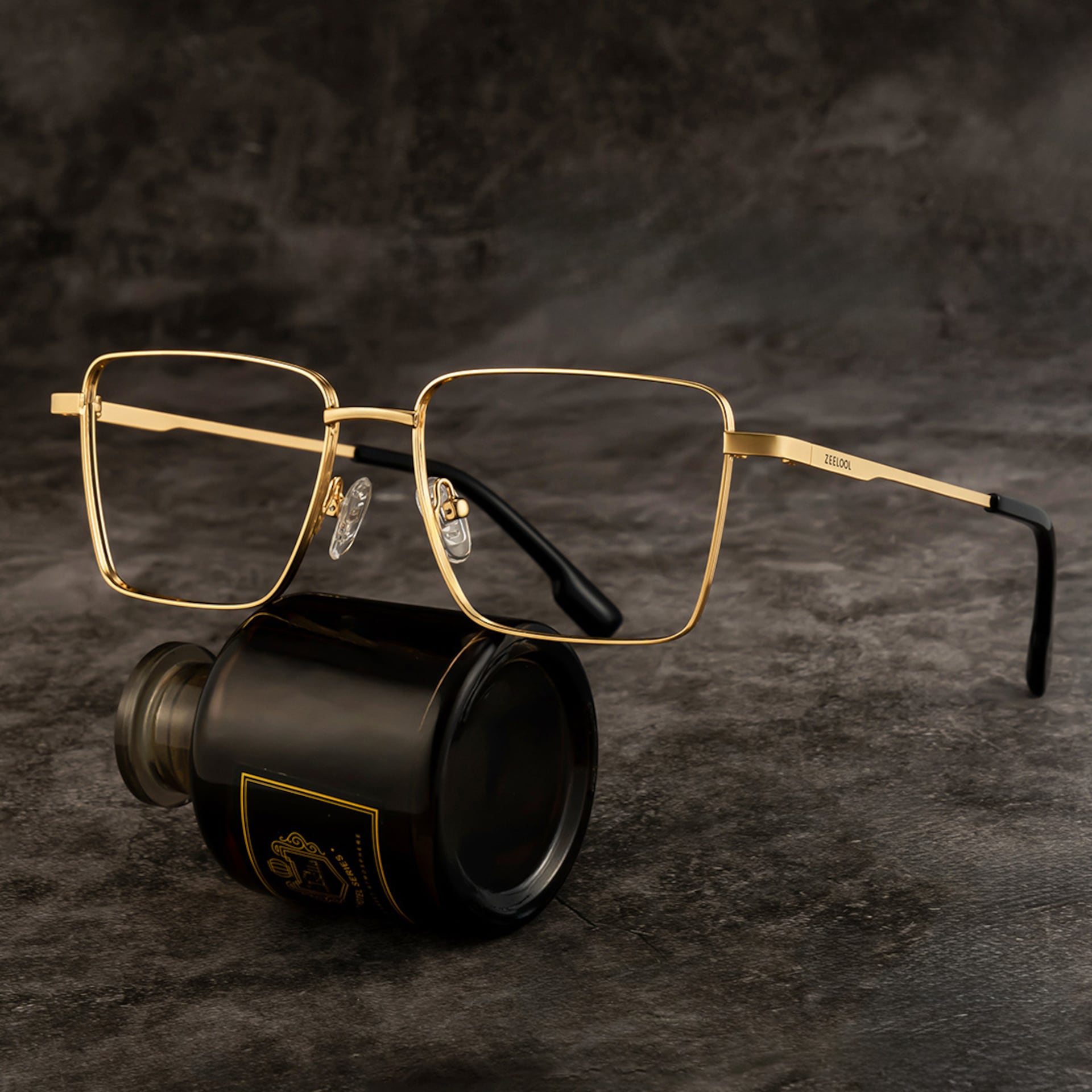 Men's Metal Eyeglasses Frames With Square Shape0