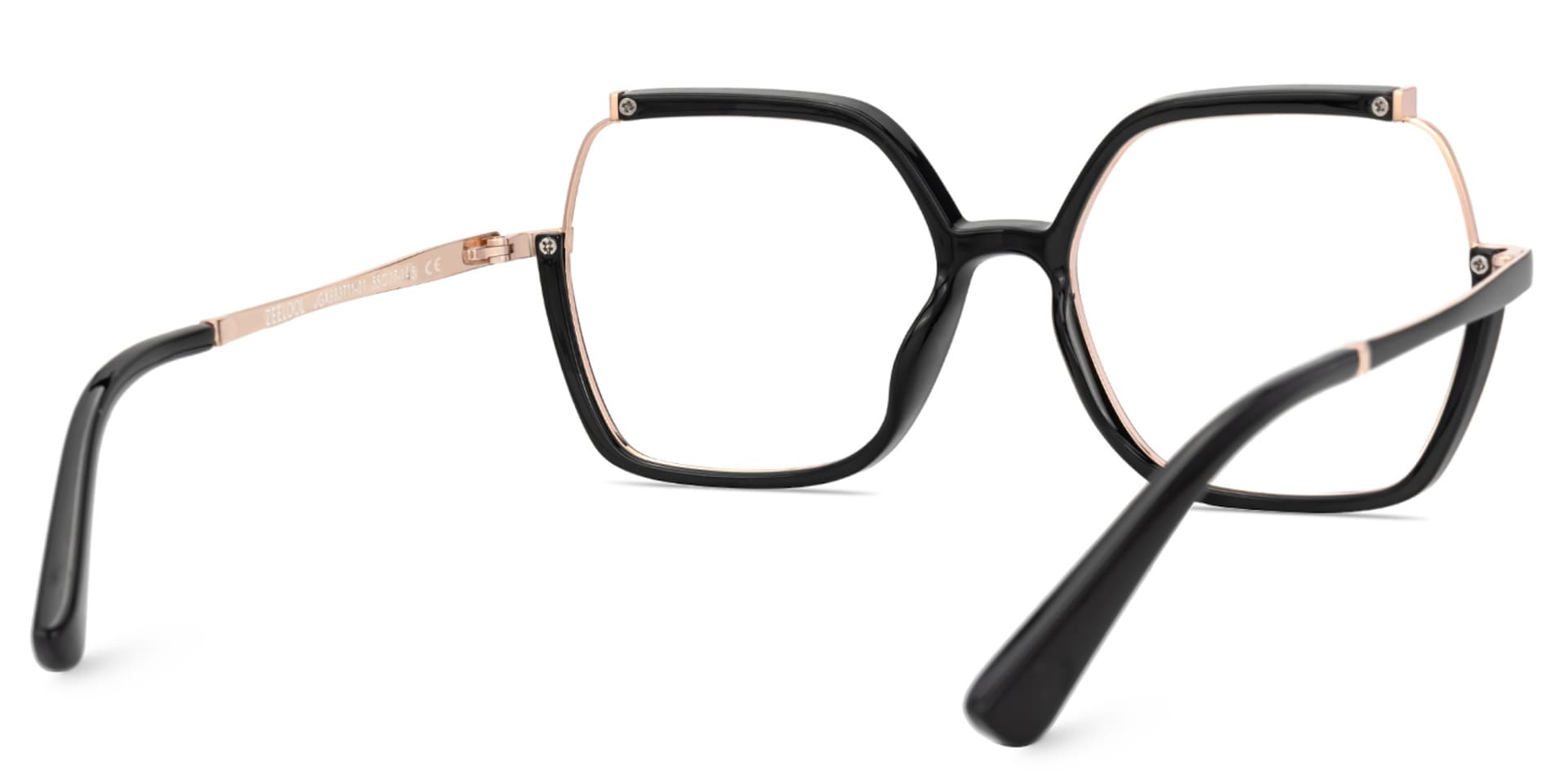 Alexia Mixed-Materials Square Black Frame Glasses | Zeelool3