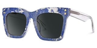 Porsha Square Dark Blue Glasses1