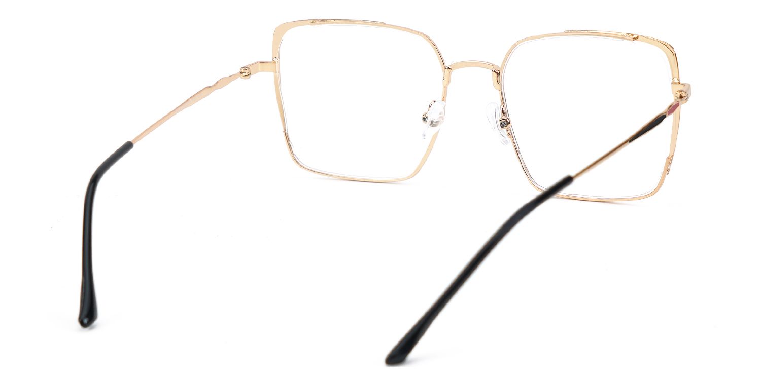 Baez Metal Red and Black Glasses Frames with Square Shape | Zeelool3