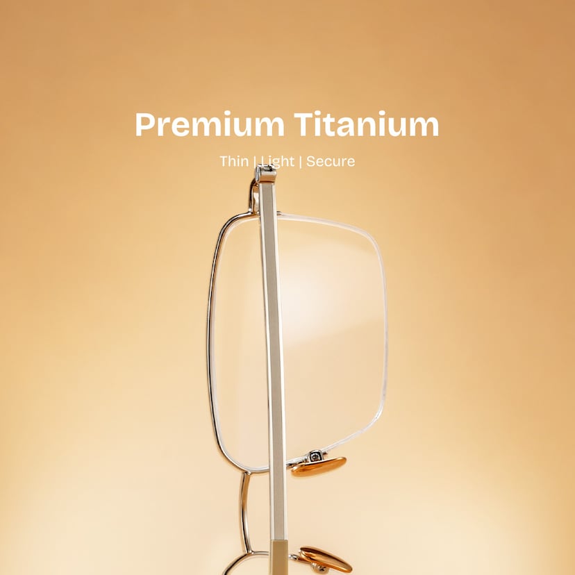 Carson Rectangle Light Gold Glasses