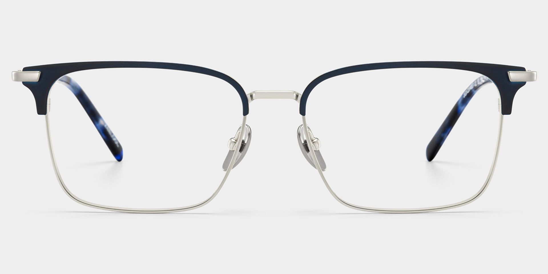Maxwell Blue Browline Glasses Frames in Titanium for Men | ZEELOOL0
