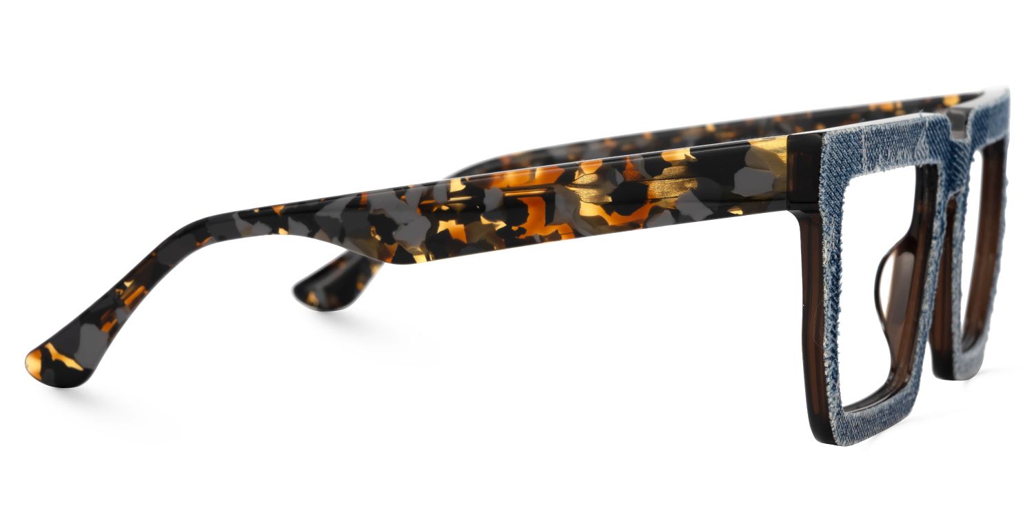 Rectangle Daniela Denim Blue Frame Glasses2