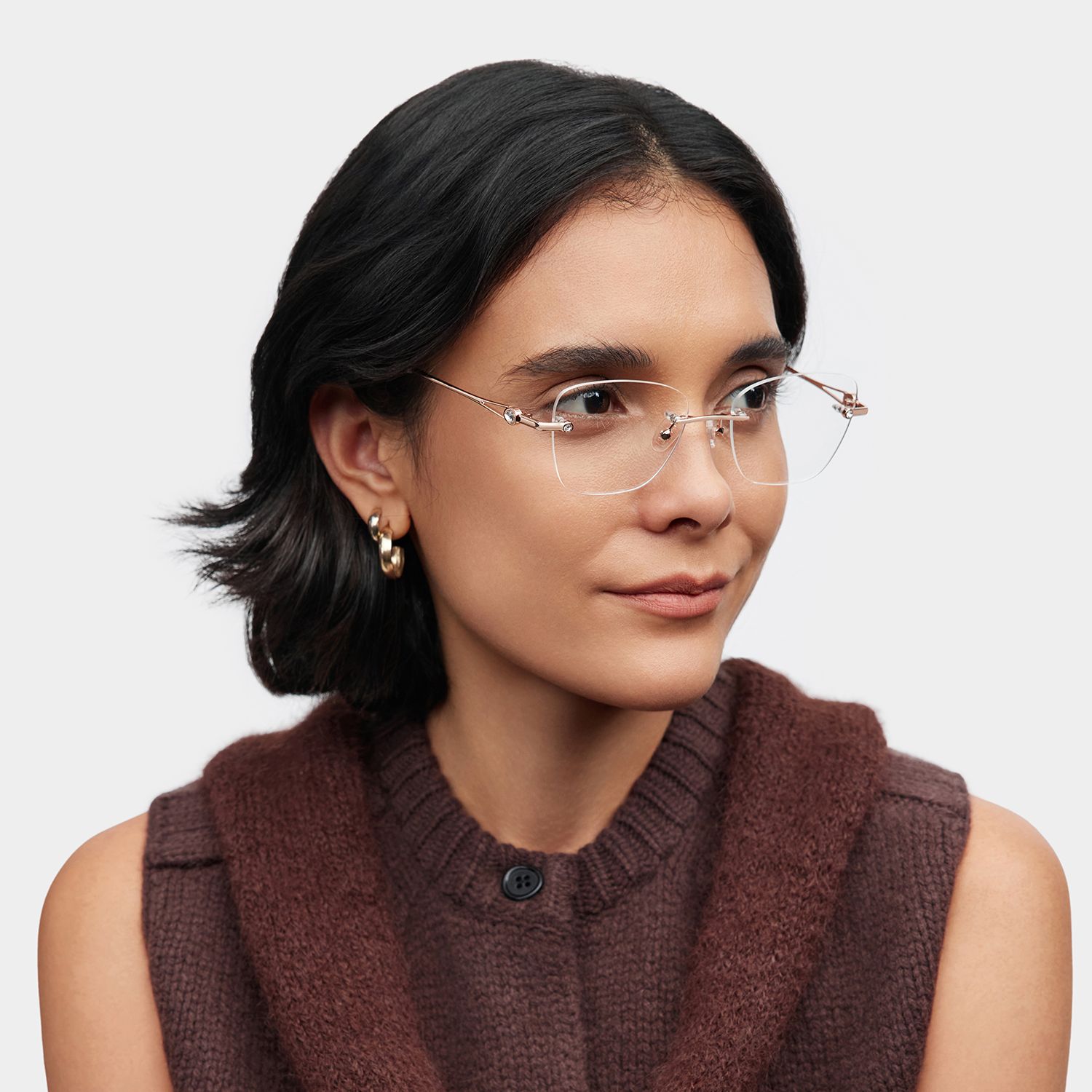 Rectangle Rose Gold Eyeglasses- Seth Metal Frame Glasses4