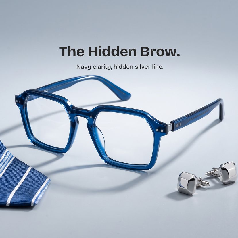 Brendan Blue Geometric Glasses