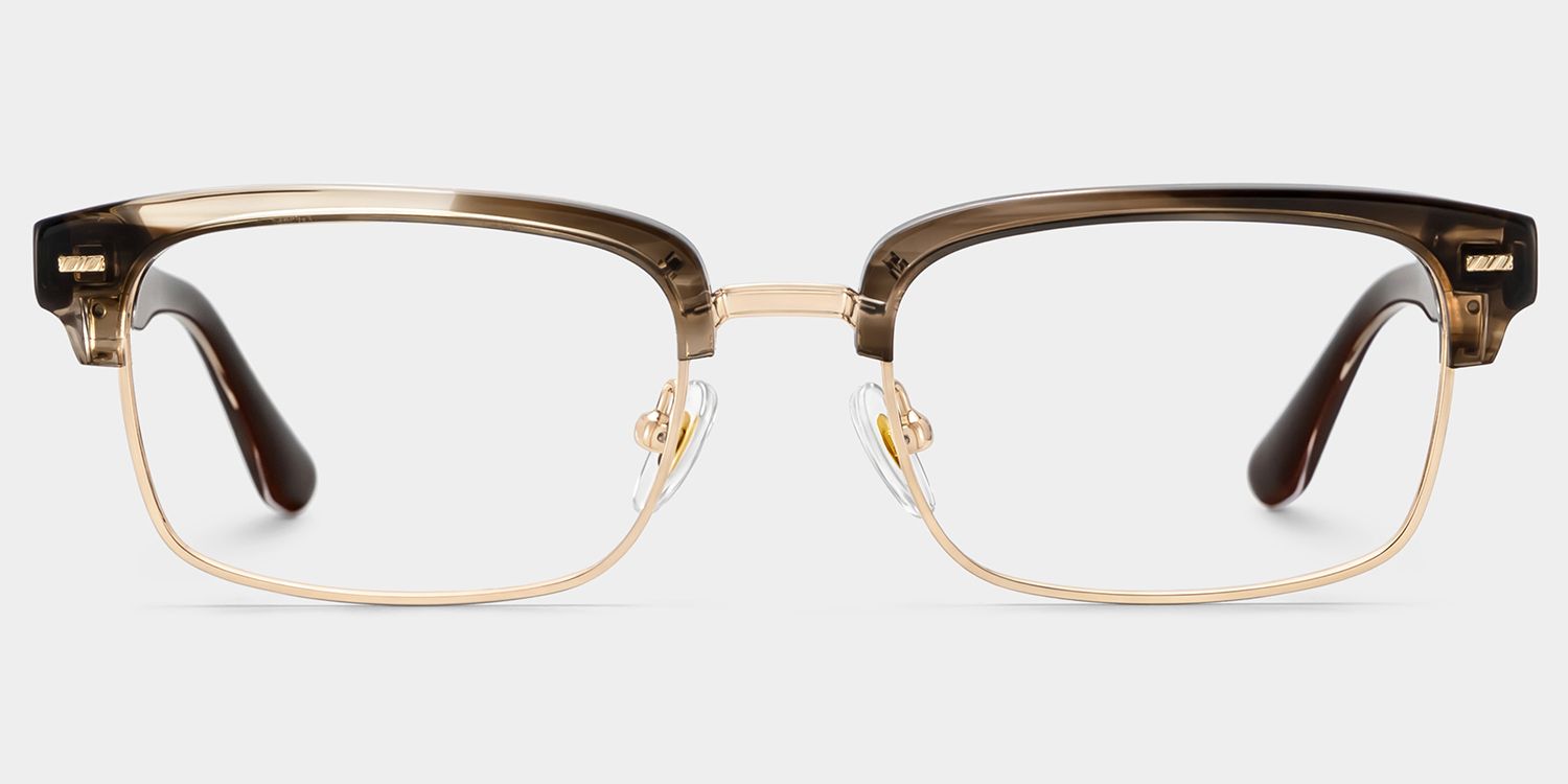 Eden Brown Rectangle Frame Glasses for Men | ZEELOOL0
