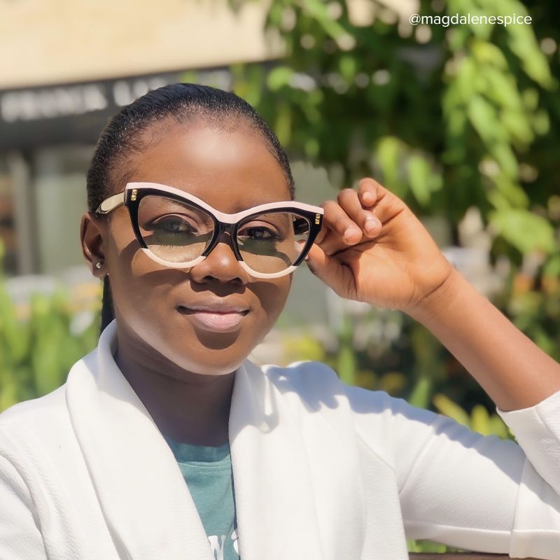 Cascata Cateye Frame Glasses with Black and Pink Color8