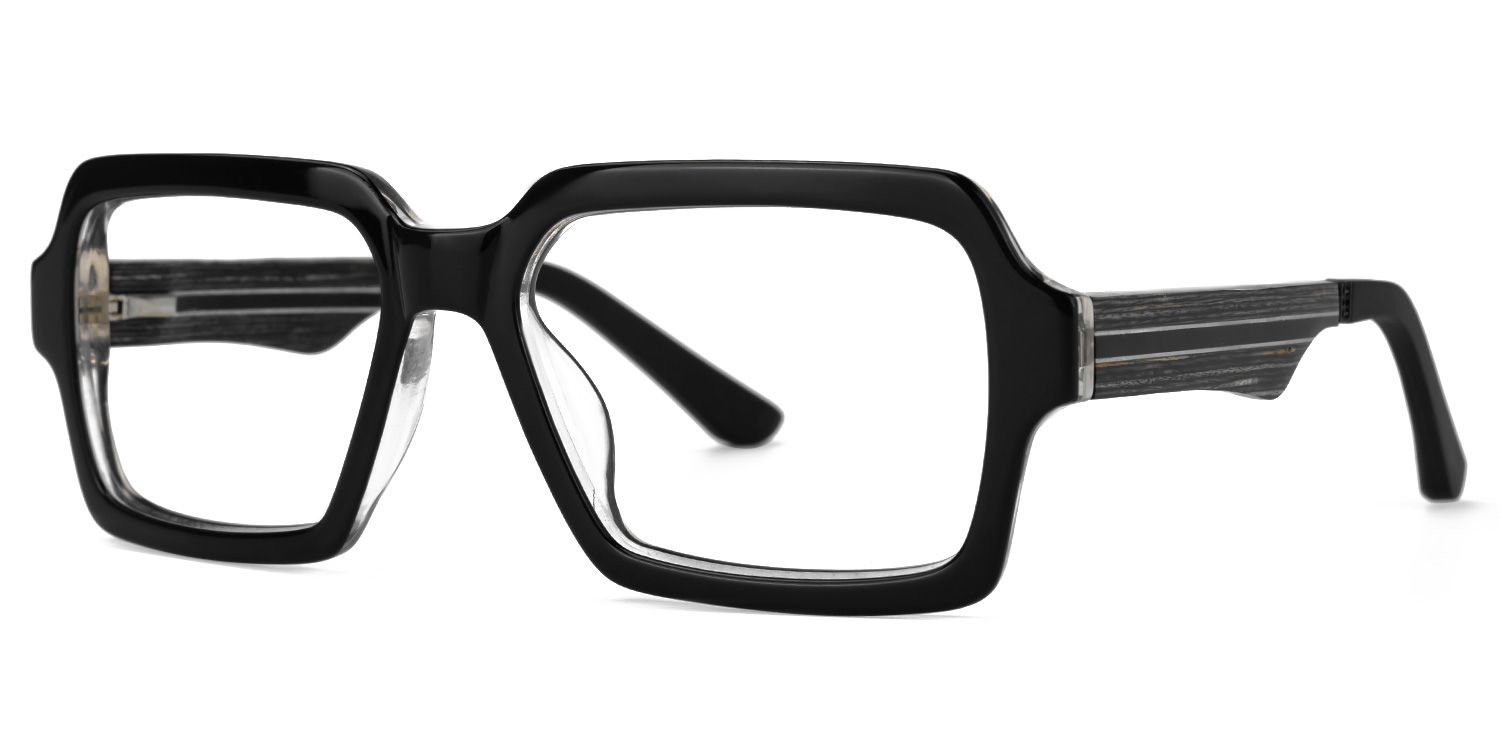 Bentley Square Black Eyeglasses with Mixed Materials -Zeelool1