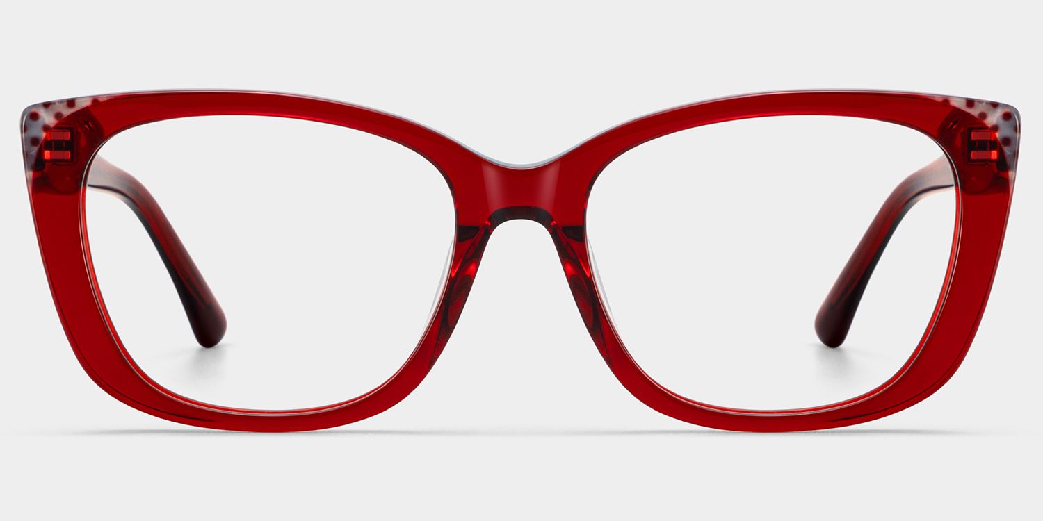 Madeline Cat eye Red Frame Glasses for Women | ZEELOOL1