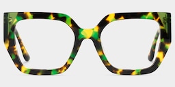 Viva Square Green Tortoise Glasses1