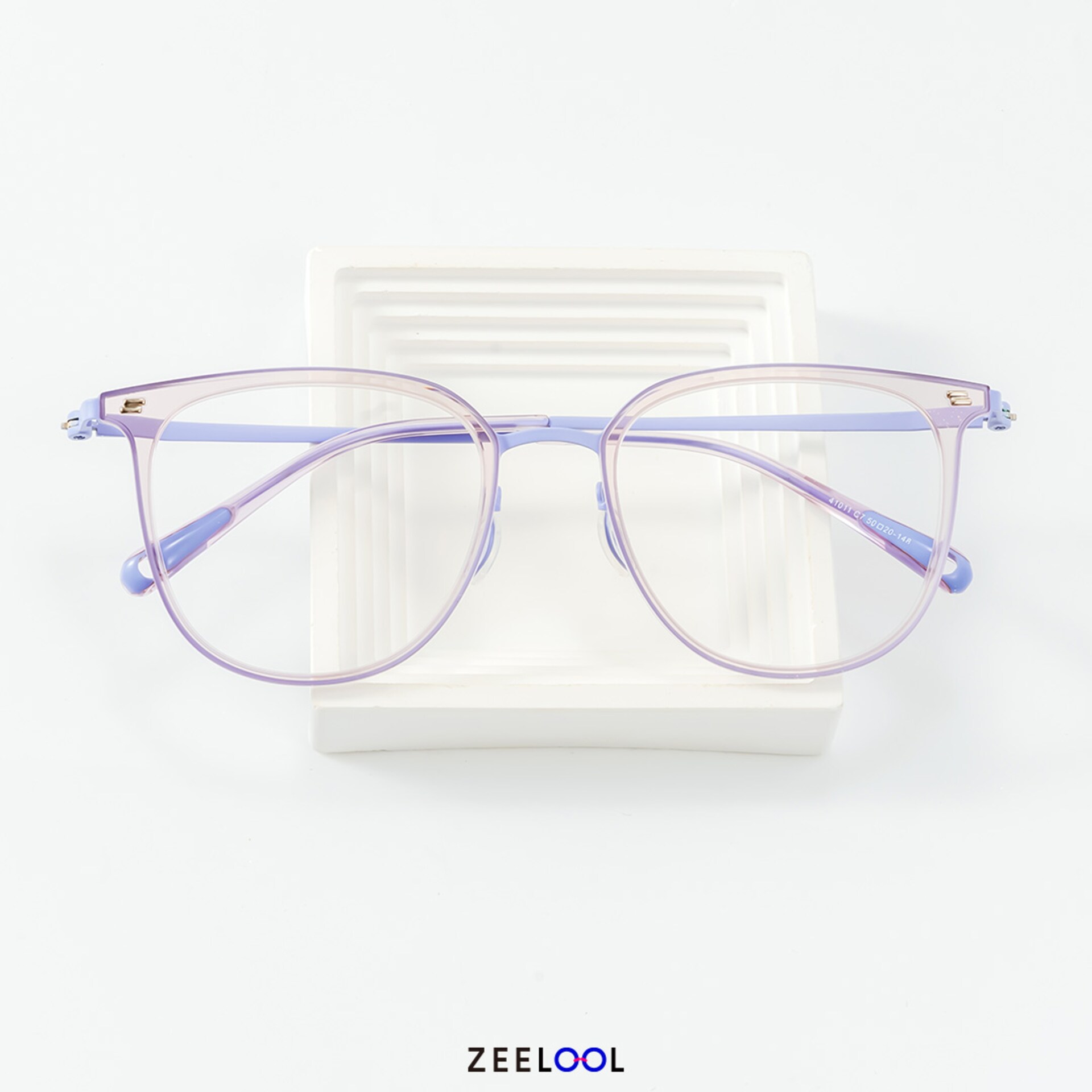 Gilliane Round Glasses Purple Thin Frame | Zeelool4