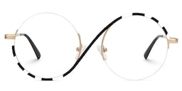 Flozif Round Black-White Glasses0
