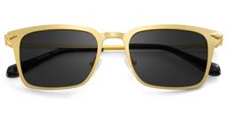 Chaney Rectangle Gold Sunglasses1