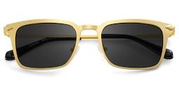 Chaney Rectangle Gold Sunglasses1