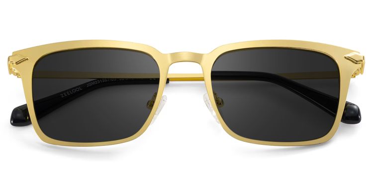 Chaney Gold Rectangle Sunglasses