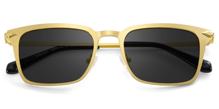 Chaney Rectangle Gold Sunglasses