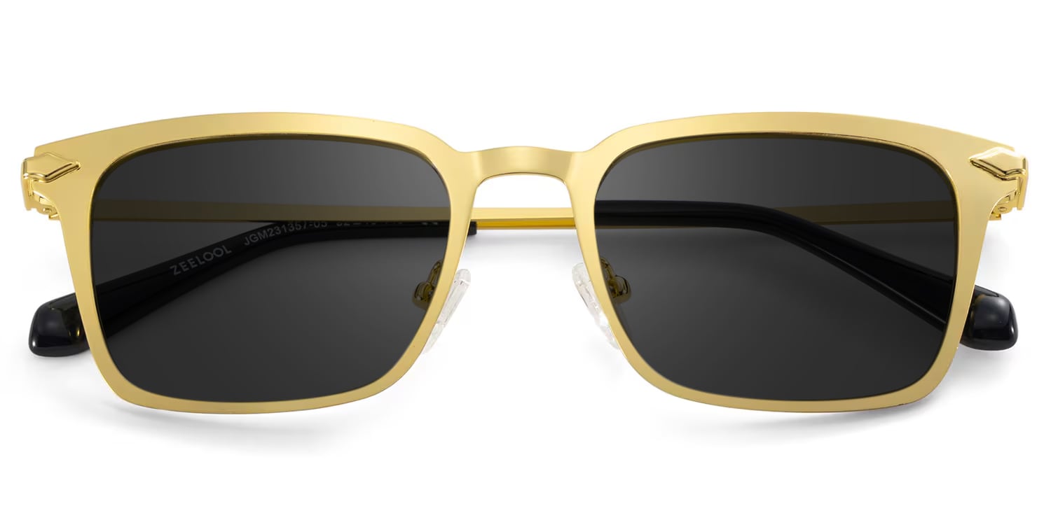 Chaney Rectangle Gold Sunglasses