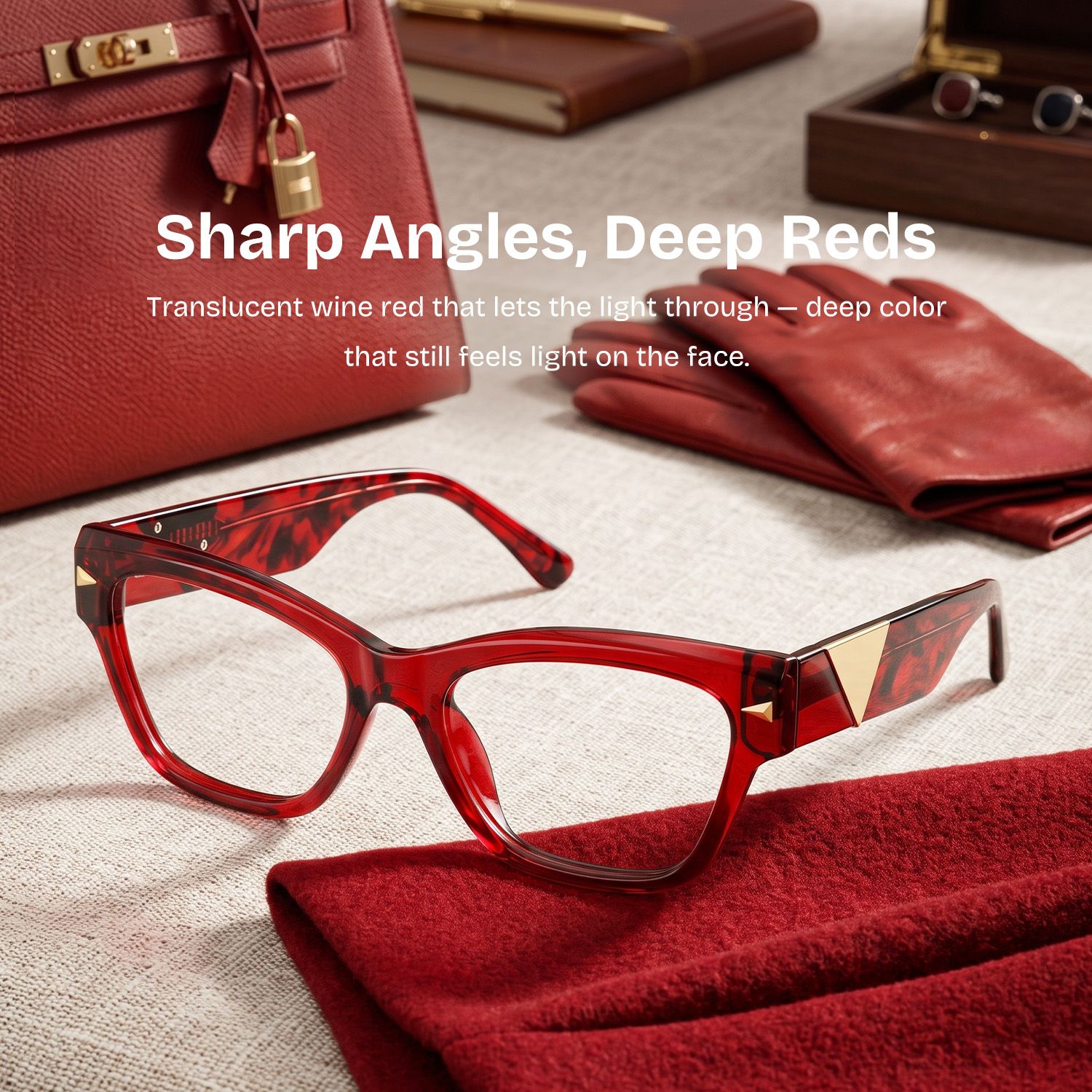 Briar Red Cat-Eye Glasses | ZEELOOL0