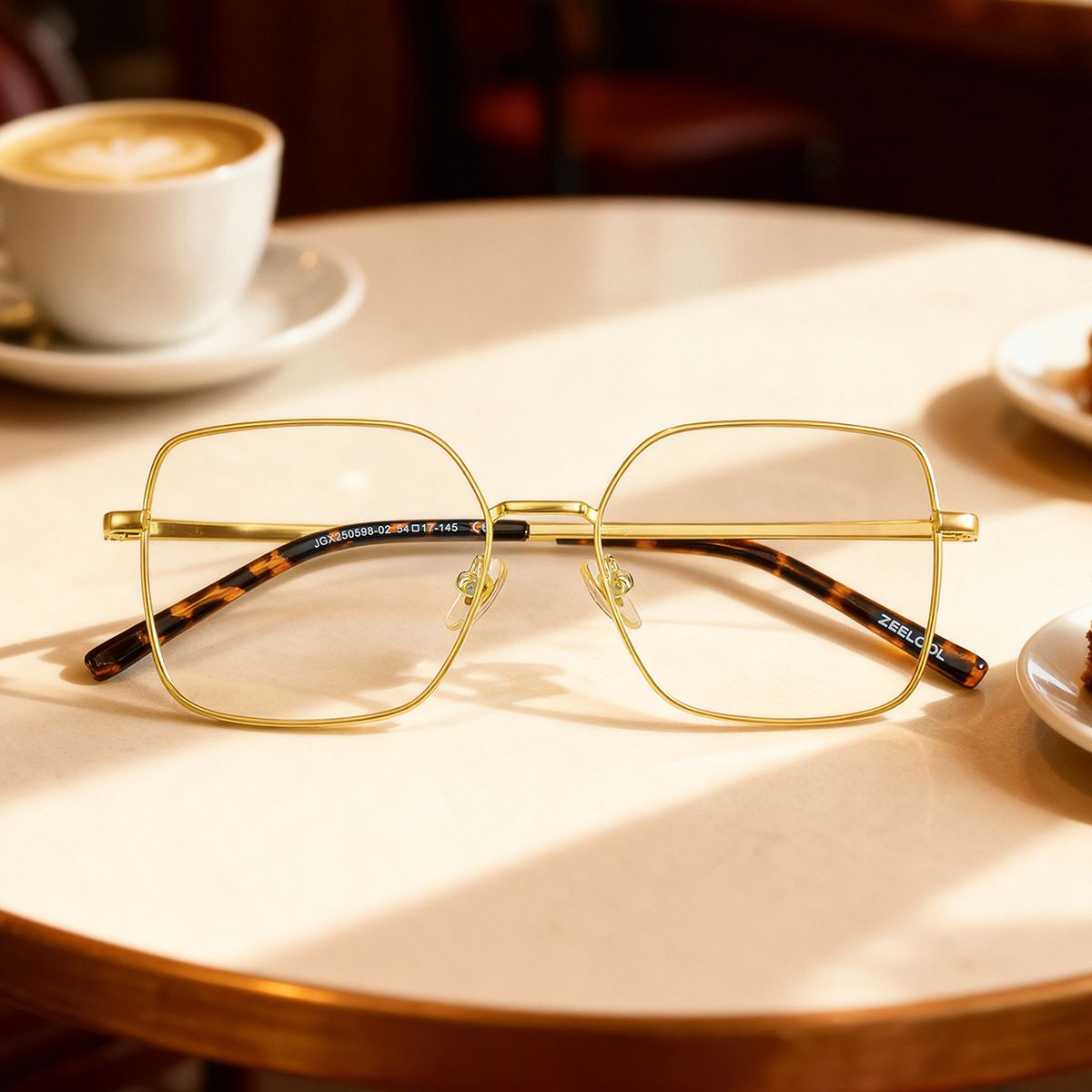 Abigail Tortoise Shell Glasses with Gold Arms for Women in Daily | ZEELOOL0