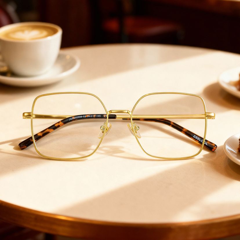 Abigail Square Gold Glasses