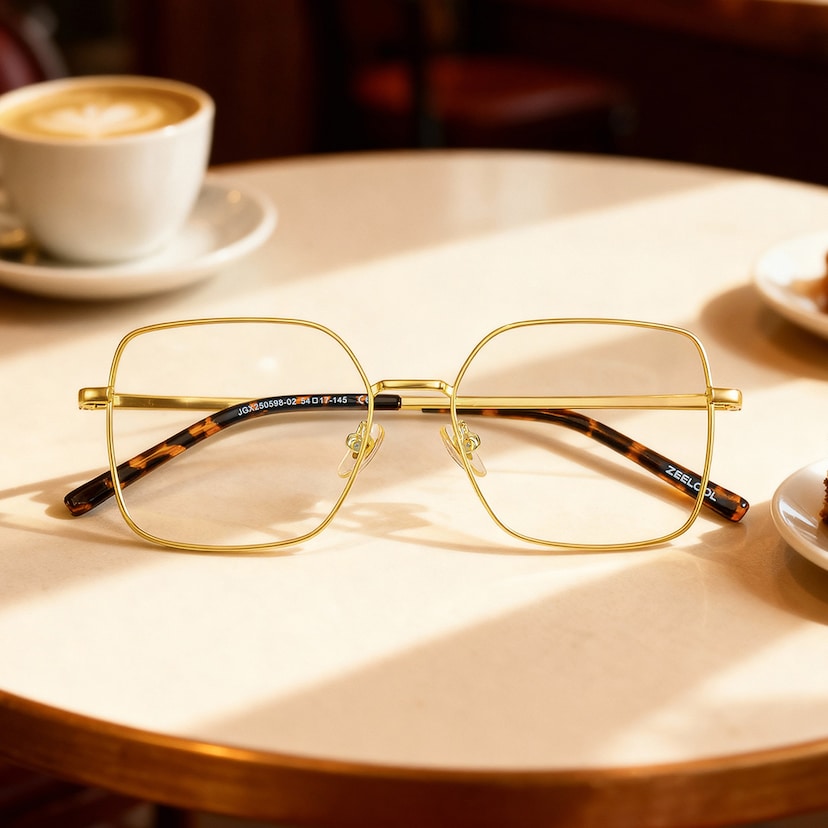 Abigail Square Gold Glasses