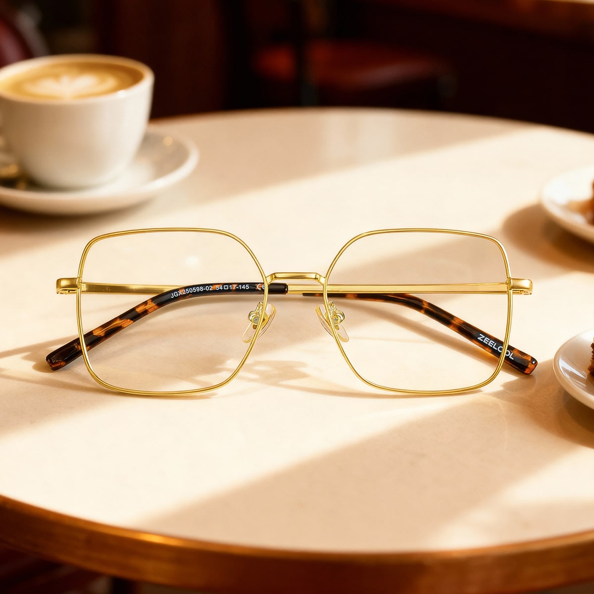 Abigail Square Gold Glasses