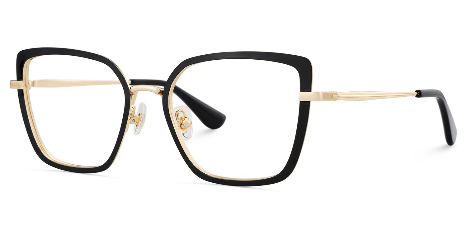 Square Black Eyeglasses- Max Metal Frame Glasses5