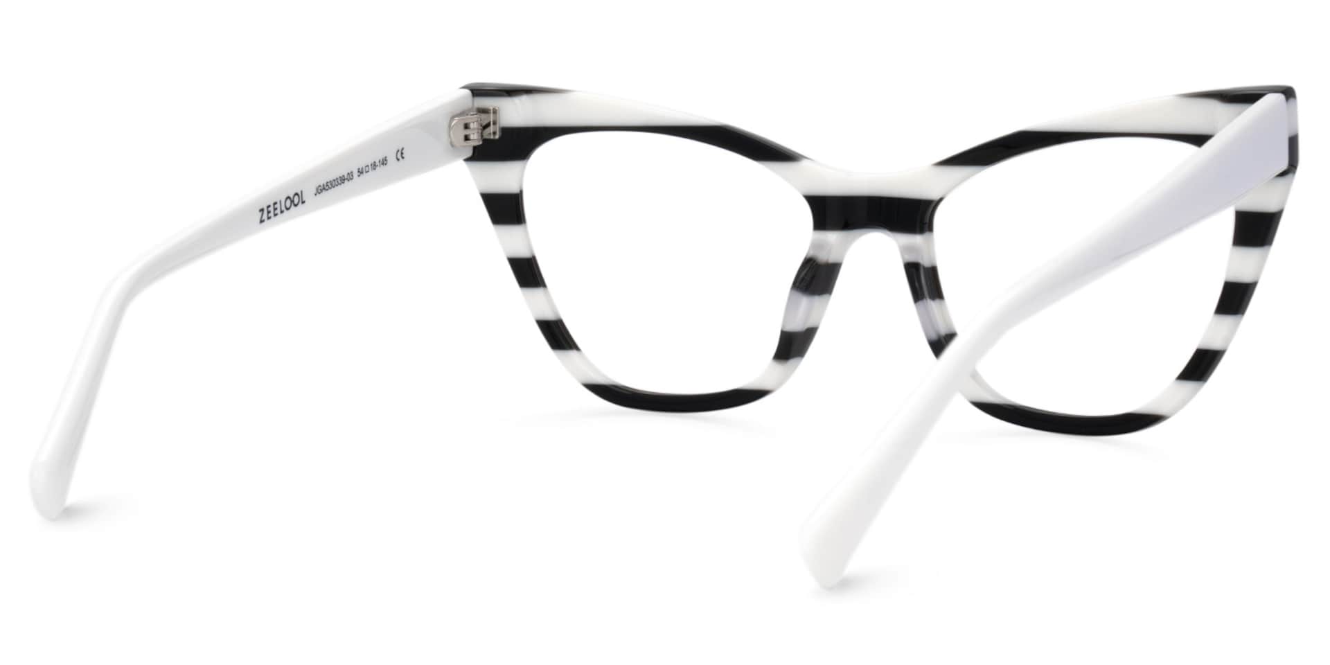 Affordable Black and White Striped Eyeglasses - Gallant On Sale3