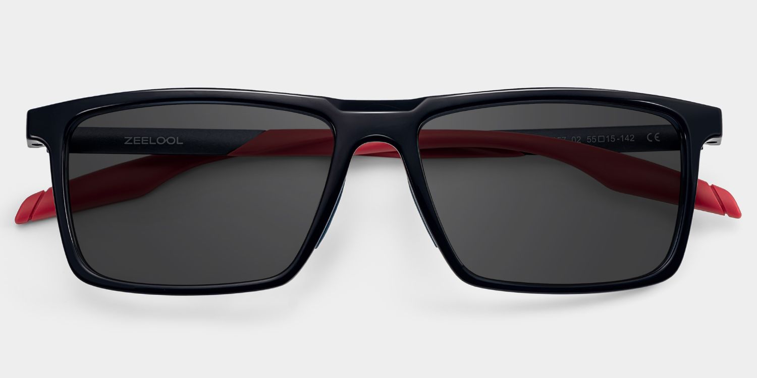 Active Rectangle Blue Red Sunglasses for Women & Men | ZEELOOL