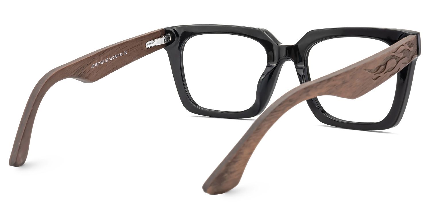 Cabdi Black Eyeglasses with Square Shape Frames3