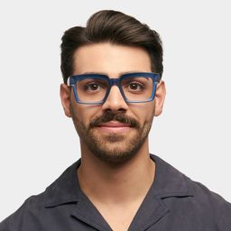 Amadeo Blue Rectangle Glasses0