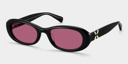 Catherine Black Oval Sunglasses2