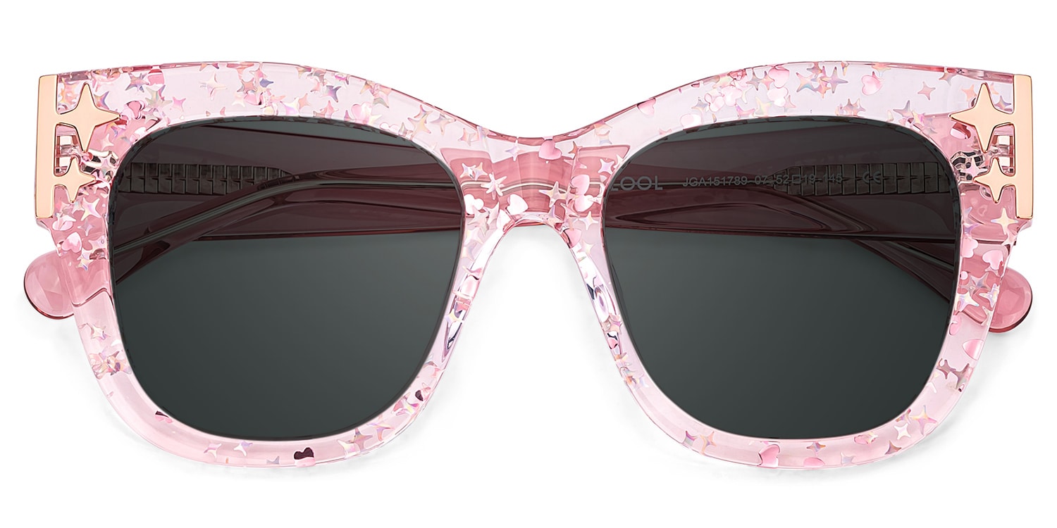 Minfia Square Pink Glasses2