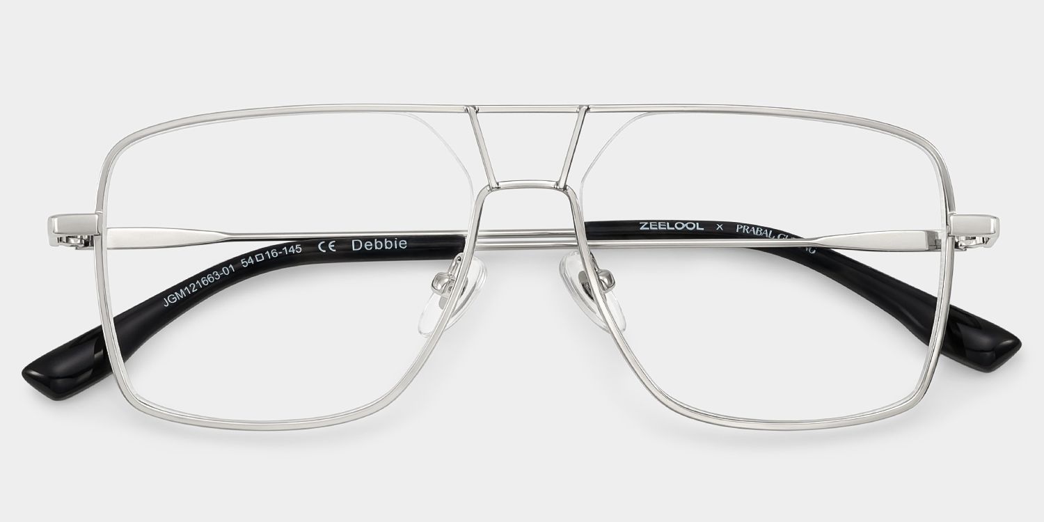 Debbie Silver Metal Frame Aviator Glasses | ZEELOOL x Prabal Gurun