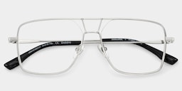 Angular rectangular aviators with a graphic edge.2