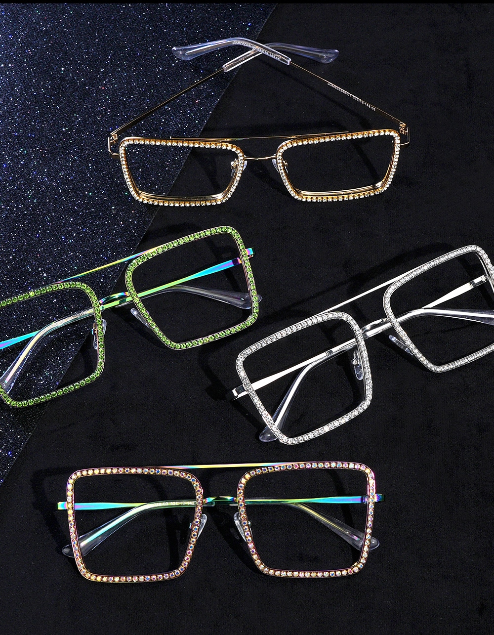 Diva Sparkle Silver Glitter Eyeglass frames and Glasses