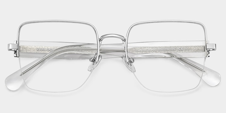 Lauren Square Silver Glasses
