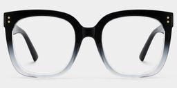 Ebony Square Black Clear Glasses1