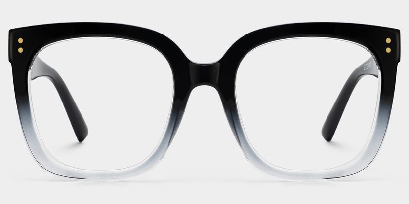 Ebony Square Black Clear Glasses