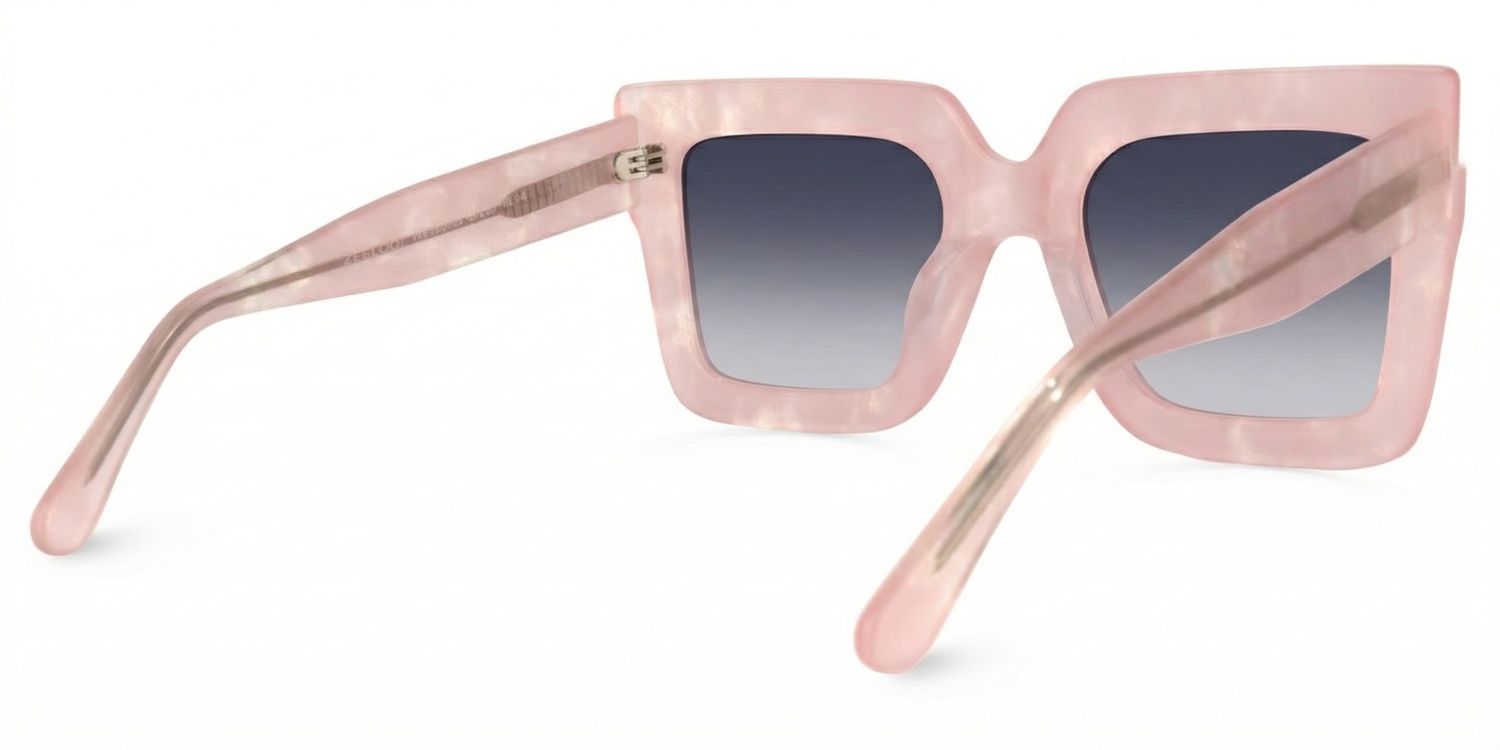 Brandon Square Pink Wide Frame Glasses | Zeelool Optical4