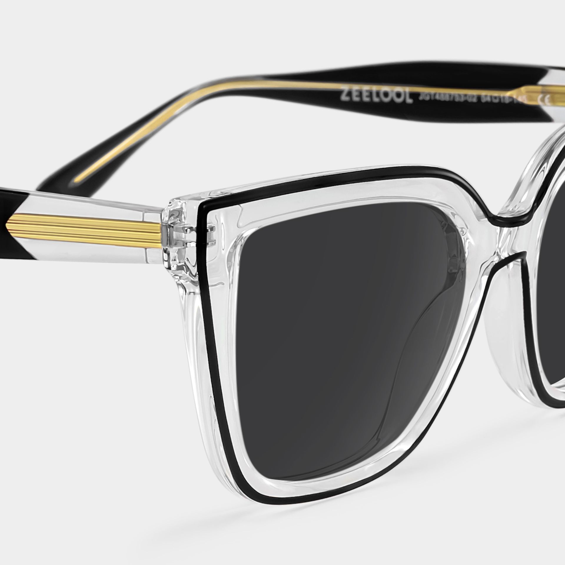 Mirta Square Black Sunglasses and Crsystal Frames4